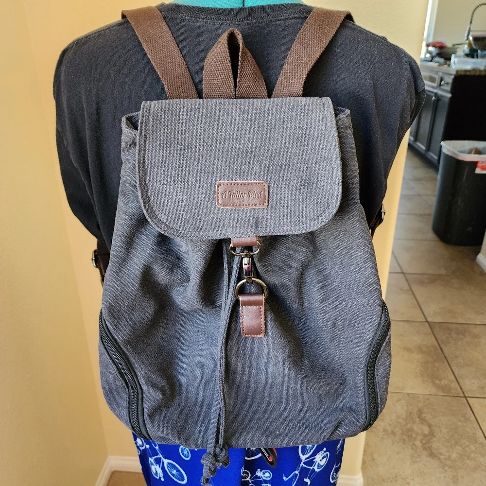 Atailorbird Canvas Backpack Handbag Rucksack Anti Theft Black Vintage Style